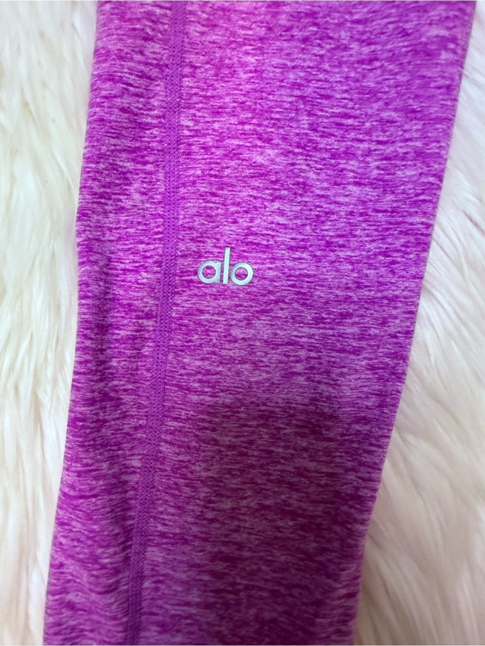 ALO Yoga Lavender Pink Ribbed Sports Bra & Heathered Leggings Set - Size Small - Picture 8 of 8